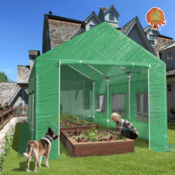 Foliengewächshaus Stahl 3x4 Schrägsicht