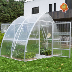 Gewächshaus Polycarbonat Stahl Spitzdach 3x4