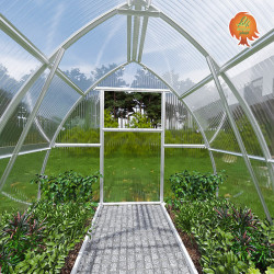 Gewächshaus Polycarbonat Stahl Spitzdach 3x4