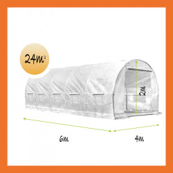 Maßangaben Gewächshaus 4x6 weiss