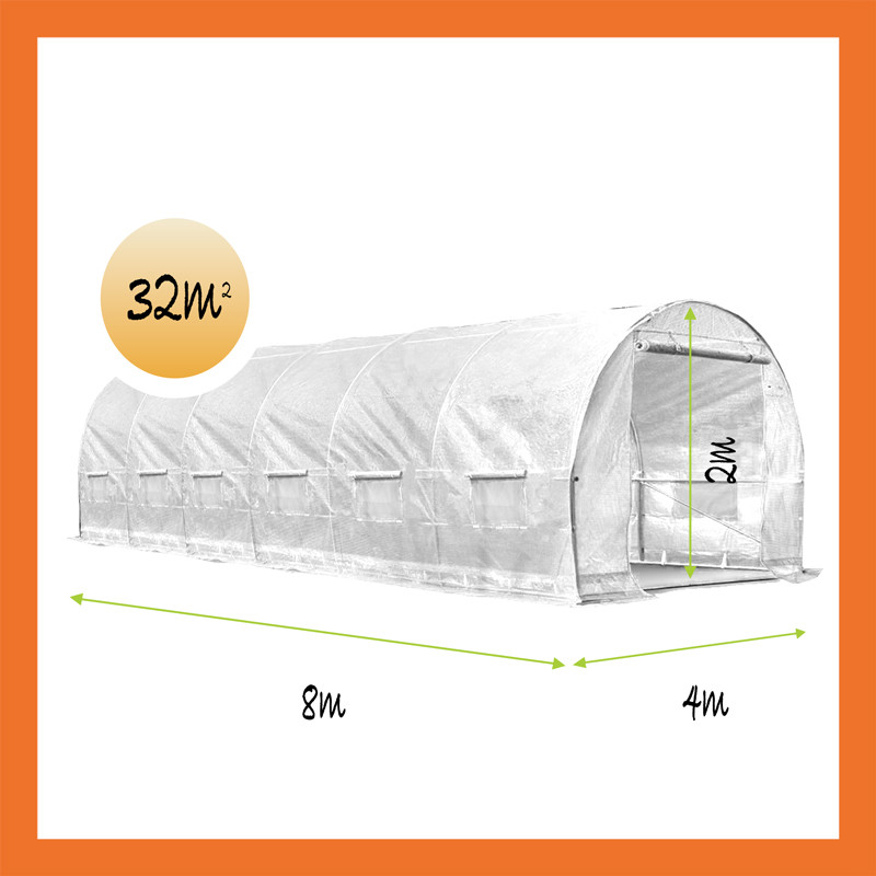 Maßangaben Gewächshaus 4x8 weiss
