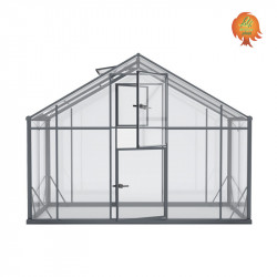 Gewächshaus Glas Aluminium Satteldach 2,9x2,9