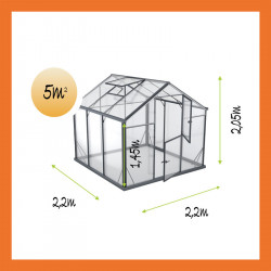 Produktübersicht Gewächshaus Glas ALU 2,2x2,2