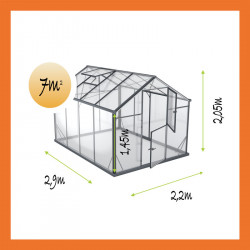 Produktübersicht Gewächshaus aus Glas ALU 2,2x2,9