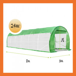 Maßangaben Gewächshaus 3x8 Ait grün
