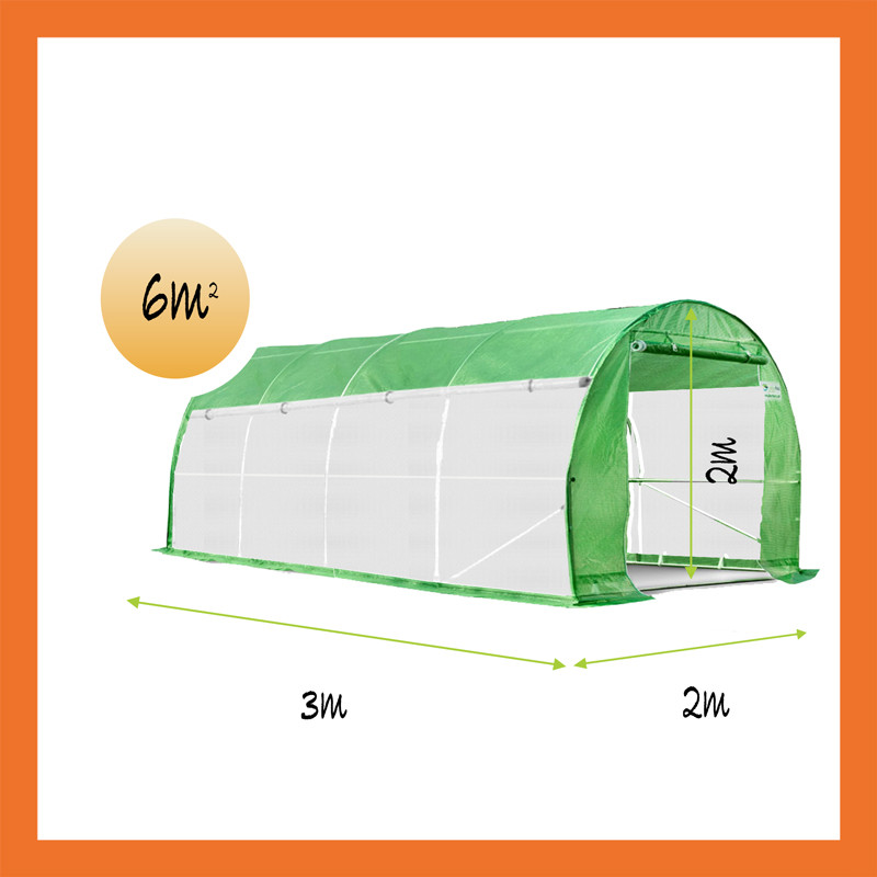 Maßangaben Gewächshaus 2x3 Air grün