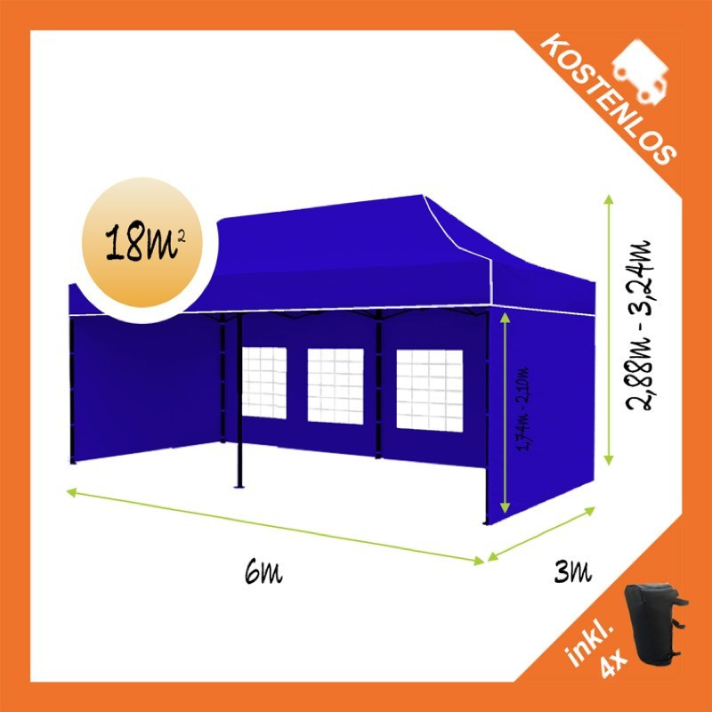 Faltzelt Partyzelt Marktzelt PRO 18m2