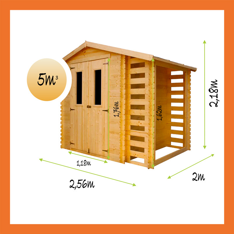 Gartenschuppen Geräteschuppen Holzlager - 5m2
