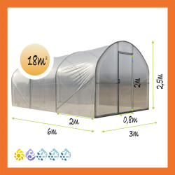 Maßangaben Folientunnel Stahl Runddach 3x6