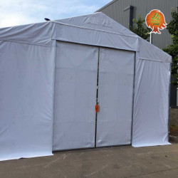 Gleittor für Lagerzelt Garagenzelt von außen