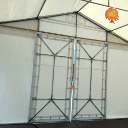 Gleittor für Lagerzelt Garagenzelt von innen