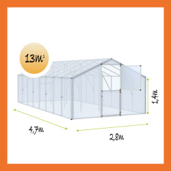 Gewächshaus Folie PVC Satteldach 2,8x4,7