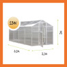 Gewächshaus Polycarbonat PVC Satteldach 2,1x6,1