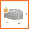 Gewächshaus Polycarbonat PVC Satteldach 2,1x4,1