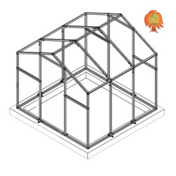 Gewächshaus Polycarbonat PVC Satteldach 2,1x4,1