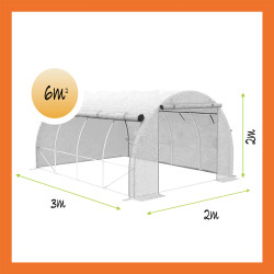 Maßangaben Gewächshaus 2x3 Air weiss