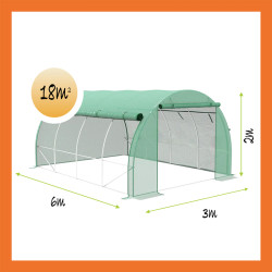 Maßangaben Gewächshaus 3x6 Air grün