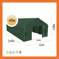 Lagerhalle 6.1 x 7.32 m Polar grün