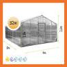 Gewächshaus Polycarbonat Stahl Satteldach Achat