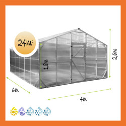 Gewächshaus Polycarbonat Stahl Satteldach Achat