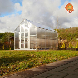 Gewächshaus Polycarbonat Stahl Satteldach Bernstein