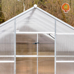Gewächshaus Polycarbonat Aluminium Satteldach Opal