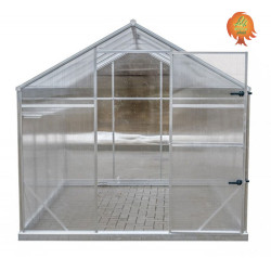 Gewächshaus Polycarbonat Aluminium Satteldach Opal
