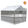 Gewächshaus Polycarbonat Aluminium Satteldach Opal