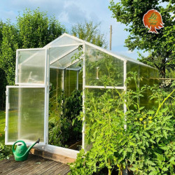 Gewächshaus Polycarbonat PVC Satteldach Jade