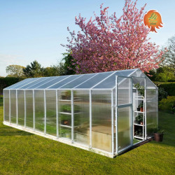 Gewächshaus Polycarbonat PVC Satteldach Jade