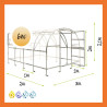Gewächshaus Polycarbonat Stahl Runddach Perle