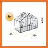 Gewächshaus Glas Aluminium Satteldach Kristall