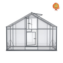 Gewächshaus Glas Aluminium Satteldach Kristall