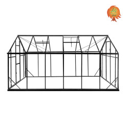 Gewächshaus Glas Aluminium Satteldach Kristall