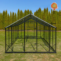 Gewächshaus Glas Aluminium Satteldach Kristall