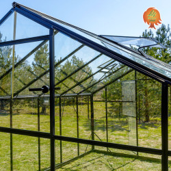Gewächshaus Glas Aluminium Satteldach Kristall