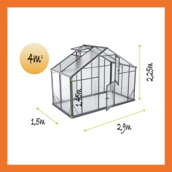 Gewächshaus Hybrid Aluminium Satteldach Prisma