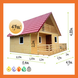 Ferienhaus Holz Satteldach...