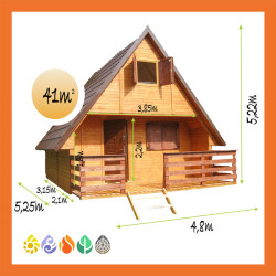Ferienhaus Holz Satteldach...