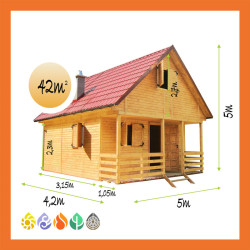 Ferienhaus Holz Satteldach...