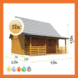 Ferienhaus Holz Satteldach...