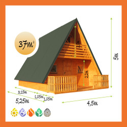 Ferienhaus Holz Satteldach...