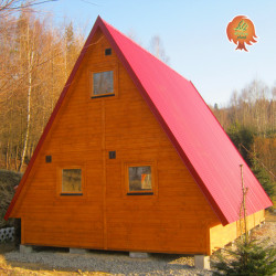Ferienhaus Holz Satteldach Panoramahütte DIY