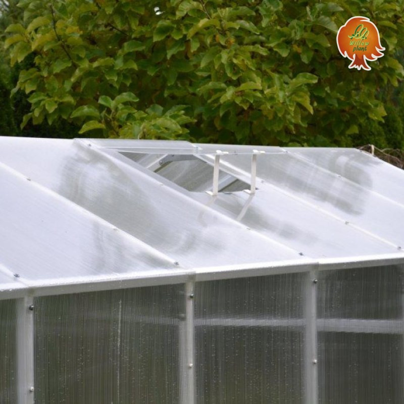 Doppelfenster Gewächshaus Polycarbonat PVC Satteldach Jade