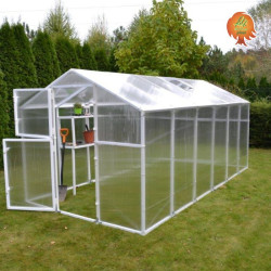 Regal Gewächshaus Polycarbonat PVC Satteldach Jade