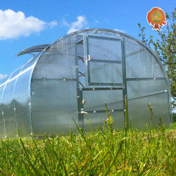 Verlängerungsmodul Gewächshaus Polycarbonat Stahl Runddach Perle