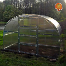 Verlängerungsmodul Gewächshaus Polycarbonat Stahl Runddach Perle