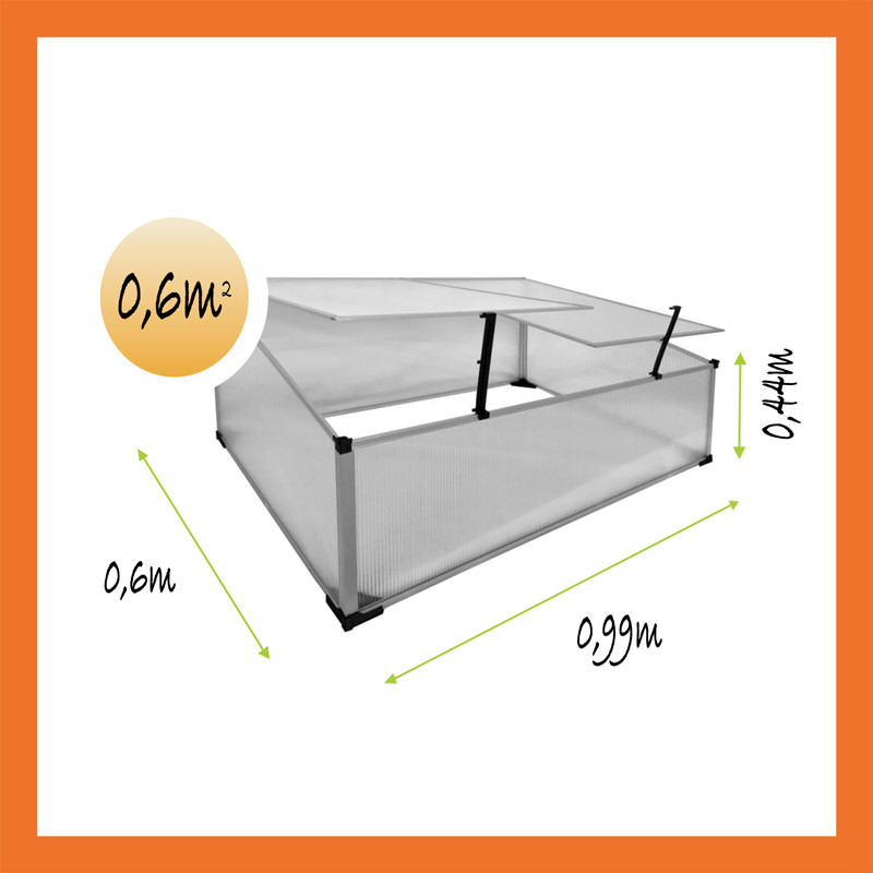 Frühbeet Polycarbonat Aluminium Pultdach Primel