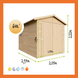 Garage Holz Satteldach Radstube – Maße 2,97 x 2,05 m