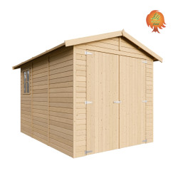 Garage Holz Radstube – Ansicht mit Doppeltür
